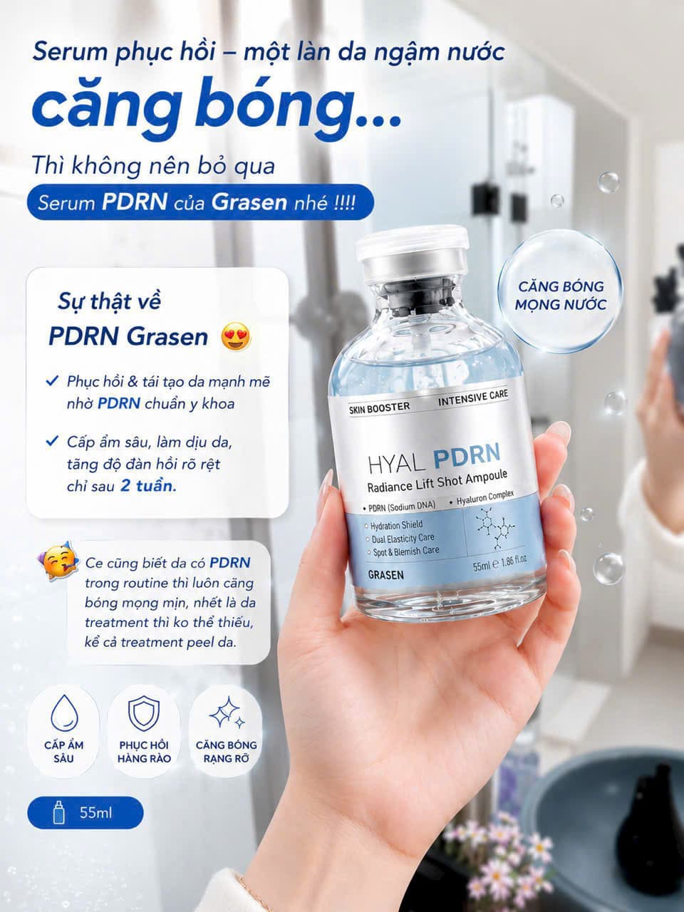 Tinh chất HA - Tế bào gốc Grasen Lọ 55ml
